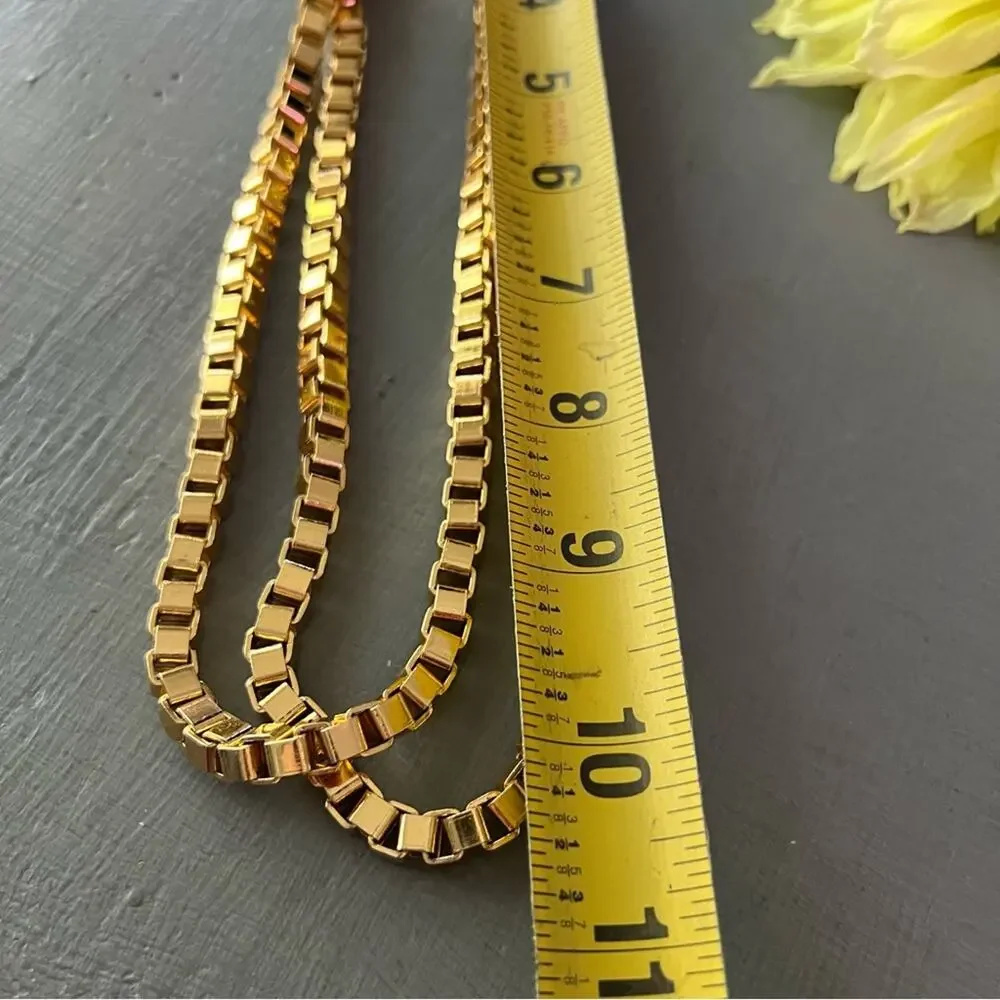Gold Tone Layered Multi Chain Necklace - Picture 6 of 8